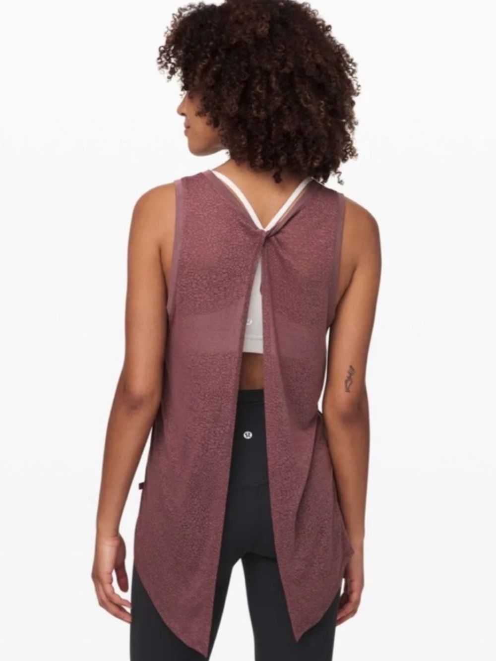 Lululemon Meet Me Halfway Split Back Burnout Sheer Tank Top Small Best
